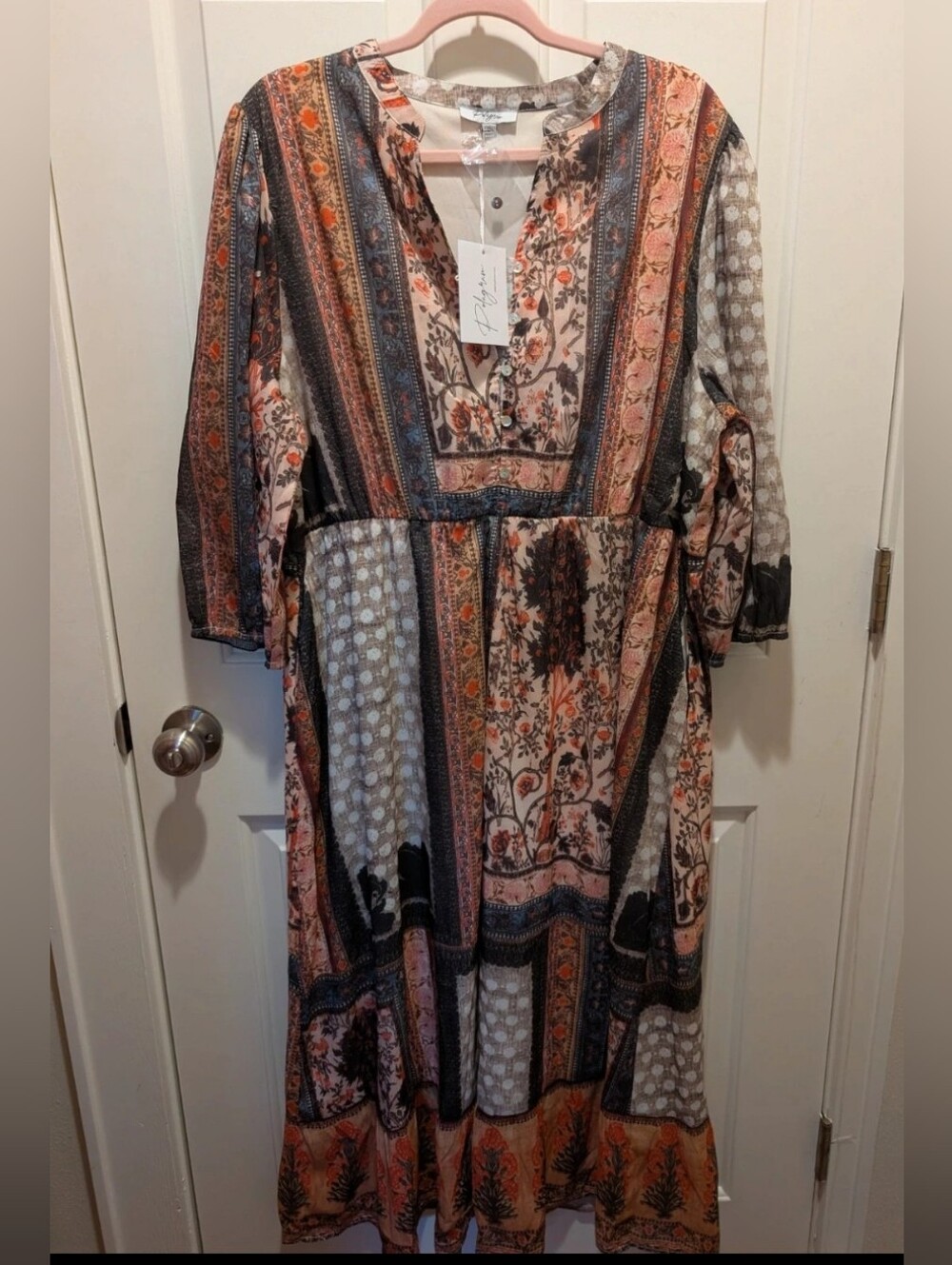Polagram Boho Patchwork Maxi Dress